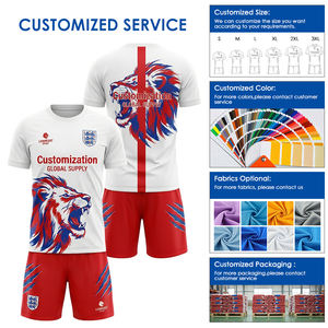 Custom Sublimatie Engeland Voetbal Kinderuniform Voetbalshirt 2026 Wereldkampioenschap Voetbaltenues Ademend Snel Droog Shirt OEM - Product Image 3