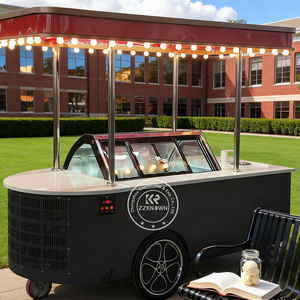 Chariot à glaces mobile avec vitrine congélateur, chariot à gelato <span class=keywords><strong>pour</strong></span> la vente de nourriture de rue, chariot commercial <span class=keywords><strong>pour</strong></span> la vente de bâtonnets glacés - Product Image 4
