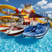 Bateau électrique Dolphin en fibre de verre durable, équipement de jeux aquatiques pour parc aquatique, pour 4 personnes