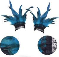 Gants en dentelle pour bal masqué |   Accessoires de costume sur le thème d'Halloween, vêtements de théâtre et de scène, ornés de plumes
