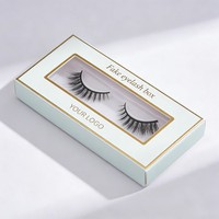 Boîte en papier pour cils en gros, boîte économique avec fenêtre pour cils, emballage cosmétique pour faux cils, logo personnalisé