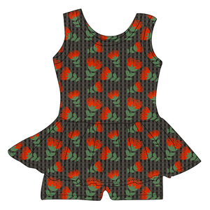 Maillot de bain une pièce sans manches pour fille, imprimé floral hawaïen, pour enfants, vente en gros ODM, maillot de bain personnalisé pour enfants - Product Image 4