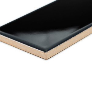 Carrelage mural en céramique noir brillant 7,5x30 pour cuisine et salle de bain - Product Image 2