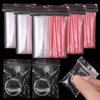 Kantong Plastik PE Cetak Gravure untuk Kemasan Anting Kalung, Kantong Mini Transparan dengan Ritsleting, Penutupan yang Dapat Ditutup Kembali, Tahan Kelembapan, Tahan Air