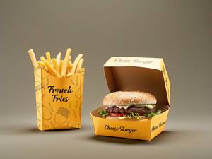 Caja de hamburguesas de papel de cartón Kraft para comida personalizada, embalaje personalizado con embalaje de logotipo, más fácil de llevar - Product Image 3