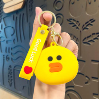Porte-monnaie en silicone créatif et mignon en forme d'animal de dessin animé, porte-clés, pendentif, sac pour écouteurs Bluetooth pour enfants, petit cadeau promotionnel