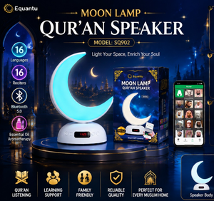 Equantu Moon Lamp Quran Speaker SQ902 Bluetooth App Control LED Light Rechargeable Plastic Body Islamic Digital Player - Product Image 1