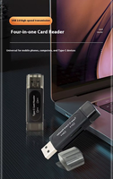 Pembaca Kartu TF Eksternal Universal OTG Tipe C USB 3.1 Kecepatan Tinggi 480Mbps Harga Terjangkau untuk Ponsel Android dan Ekstensi Komputer