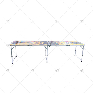 Mesa de Juego Plegable Portátil y Ajustable para Exteriores, Personalizable, con Luces LED, para Uso en la Playa, con Marco de Aluminio Resistente y Superficie de MDF, para <span class=keywords><strong>Beer</strong></span> Pong - Product Image 4