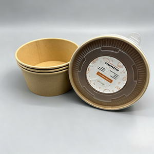 Tazón de papel para uso comercial con tapas laminadas en PE, impreso en 0-8 colores, tamaño y peso personalizados, con logo, para servicio de comida rápida - Product Image 1