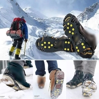 Pince à glace 5/8/10 dents pour chaussures Crampons à neige anti-dérapant crampons de randonnée pointes Traction Floes Stud Grip