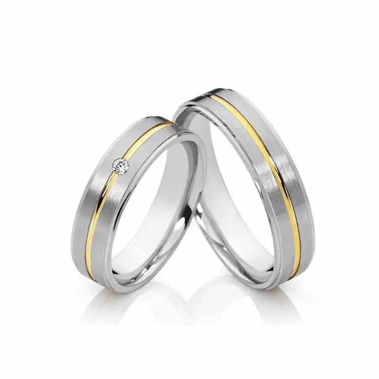 중국 공장 직접 도매 보석 반지 티타늄 스틸 연인 결혼 반지