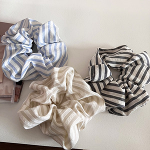 Nueva versión coreana Simple encaje blanco raya Color pelo <span class=keywords><strong>Scrunchies</strong></span> mujeres dulce versátil banda para el cabello cuerda chica banda de goma - Product Image 4