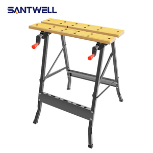 Banc de travail pliable multifonctionnel, table à scier portable avec pinces, poste de travail robuste pour le travail du bois et le bricolage - Product Image 1