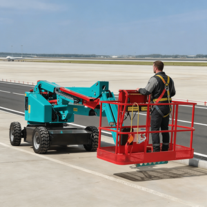 Nouvelle plateforme élévatrice articulée électrique remorquable de 10m à 22m pour usage domestique et vente au détail, avec câble de levage - Product Image 1