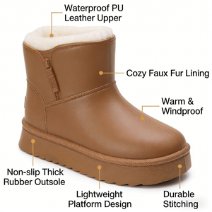 Stivali Invernali da Fabbrica Impermeabili Termici Antiscivolo con Suola Spessa e Calda in Peluche - Product Image 4