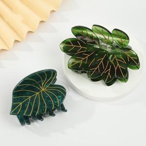 DOWELL European American Turtle Leaf acetato Claw <span class=keywords><strong>Clip</strong></span> per le donne-grande squalo artiglio decorazione dei capelli festa uso quotidiano Back School - Product Image 1