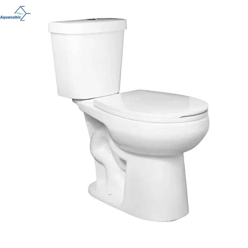 Produsen Toilet dua potong Siphonic putih Modern dengan penutup dudukan Toilet penutup lunak