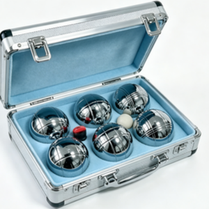 Ensemble <span class=keywords><strong>de</strong></span> 6 <span class=keywords><strong>boules</strong></span> <span class=keywords><strong>de</strong></span> pétanque en acier inoxydable <span class=keywords><strong>de</strong></span> 73 mm avec boîte en aluminium <span class=keywords><strong>pour</strong></span> la plage, le jardin et les fêtes. - Product Image 4