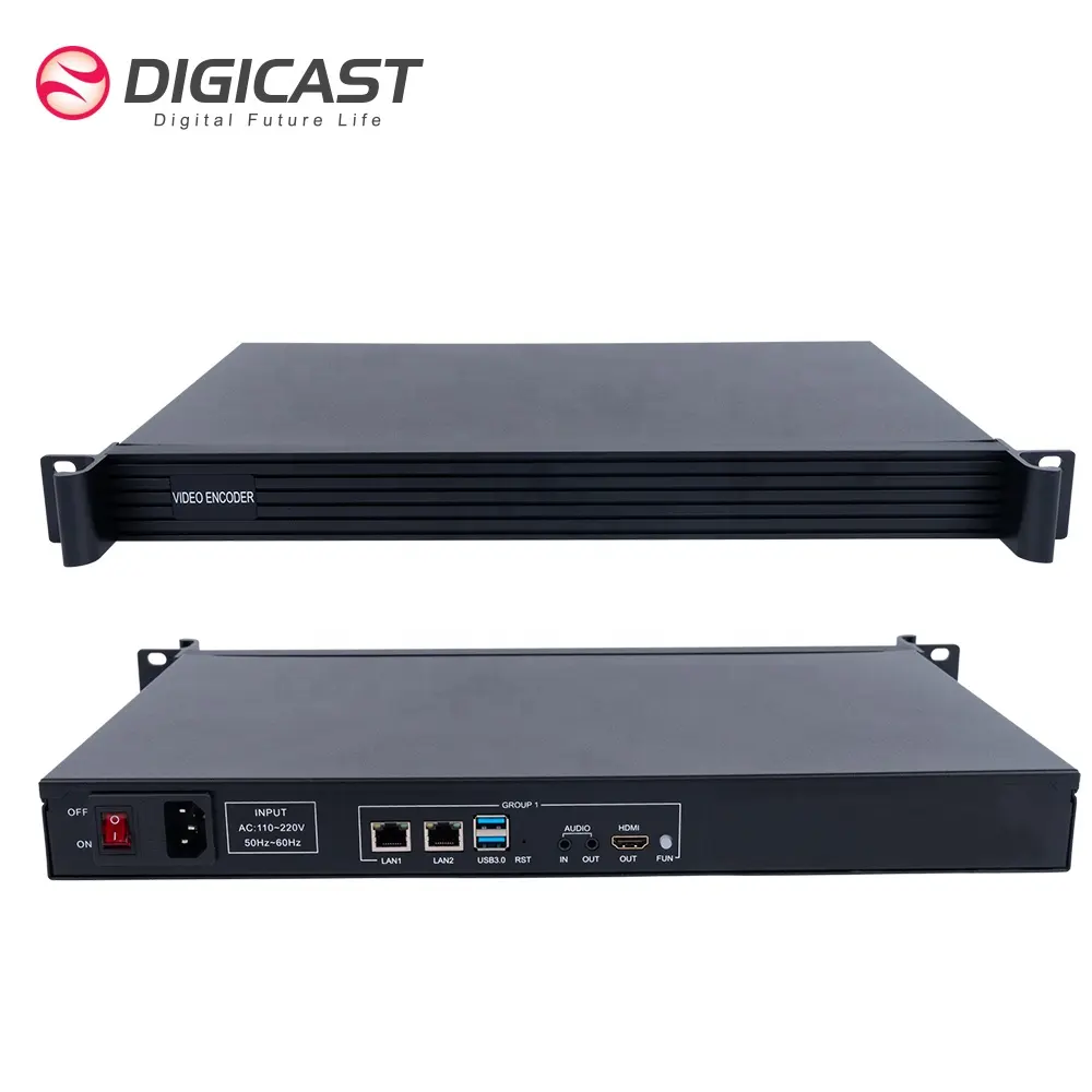 DIGICAST 1U Video Streaming Media Server Lên Đến 200 Kênh Với USB3.0