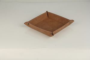 Grande boîte de rangement pliable de clés, en cuir pu, avec bouton métallique, pour hommes - Product Image 2