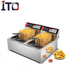 Table Top Dual Tank Electric Digital Control Panel Deep Fryer Machine