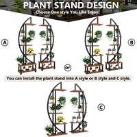 Étagère à plantes en métal noir élégante et durable au design classique, grande étagère à plantes en fer multicouche pour l'intérieur/l'extérieur, utilisation à la maison ou au jardin