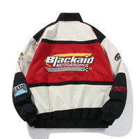 Dernière conception de haute qualité 100% veste de course de moto en cuir véritable broderie personnalisée Patch veste courte