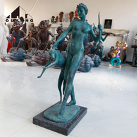 Sculpture de la déesse Diana, chasseuse grecque romaine nue, en métal, décoration d'intérieur, taille personnalisée, statue d'Artemis en bronze