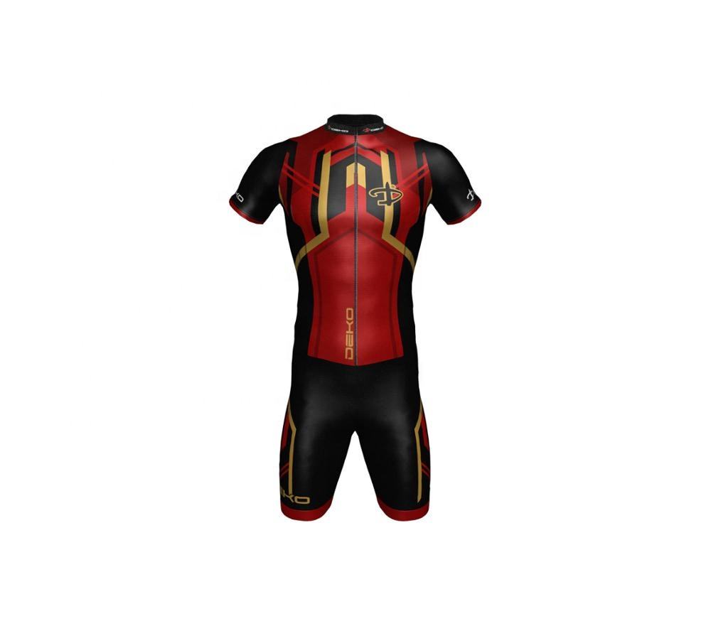New Design Men Cycling Suits with Front Full Length Zipper Custom Track  Speed Suits Skin Suit