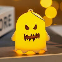 6PCS Dekorasi Halloween Miniatur, Ornamen Lampu Labu Mini, Hiasan Hantu Gantung, Dekorasi Pesta Trick or Treat
