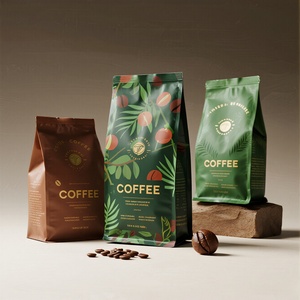 Bolsas de Café con Fondo Plano de Plástico y Válvula, Personalizadas con Logotipo Impreso, de Aluminio, 100g, 250g, 500g, 1kg, 5kg, 12 Oz, para Granos de Café - Product Image 2