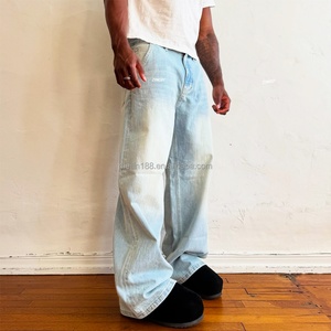Jean Baggy Personnalisé en Tissu Selvedge 100% Denim Lourd Délavé Coupe Large – Pantalon Décontracté Streetwear Selvedge Baggy Vierge - Product Image 2