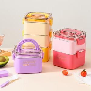 Venta Directa de Fábrica, <span class=keywords><strong>Caja</strong></span> de Almacenamiento de Alimentos Portátil de Alta Capacidad, Roja, Amarilla y Morada, de 2.4L, de Plástico, de un Solo Nivel, con 3 Compartimentos, de Grado Alimenticio - Product Image 6