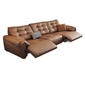 Juego de Sofá Seccional Modular de Piel Genuina Reclinable Eléctrico Automático Retráctil y Multifuncional - Product Image 5