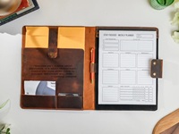 Porte-documents créatif personnalisé en cuir pour kits d'influenceurs PR, cadeaux de communication média
