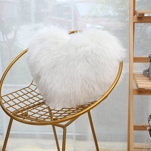 Faux Fur Throw <b>Pillow</b> Square White Plush Cushion Cover For Sofa Bedside Decorative Pillowcase - Product Image 2