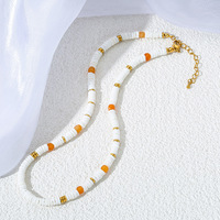 Collier ras de cou tendance en or 18 carats plaqué or, personnalisable, fait main, bijoux de mode, perles de coquillages naturelles, imperméable, pour femmes