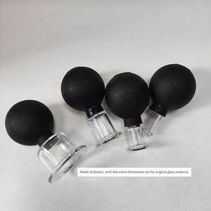 Ensemble de ventouses pour le visage et le corps, 4 ventouses en verre à aspiration sous vide, soulagement de la <span class=keywords><strong>cellulite</strong></span>, massage, spa, utilisation à domicile - Product Image 1