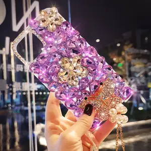 Hot Selling Bling Glitter Diamond Handbag Design Hard TPU PC Acrylic Mobile Phone Back Cover Case For Iphone 14 Pro Max