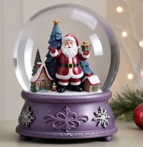 Caja de música artesanal de resina 2025 personalizada, decoración navideña, globo de nieve de Papá Noel personalizado - Product Image 3