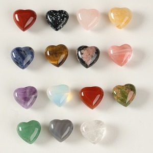 15mm cristal naturel pierres précieuses coeur perles pierre naturelle bouffée coeur pendentif perles avec trou horizontal de 3mm pour la fabrication de bijoux - Product Image 4