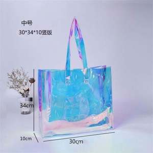 2022 sac fourre-tout à provisions en PVC imperméable irisé holographique laser à logo personnalisé à la mode - Product Image 1