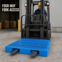 Palette Euro double face en HDPE, grille réversible, empilable, storable, entrée 4 directions, pour entrepôt, logistique, stockage, personnalisable