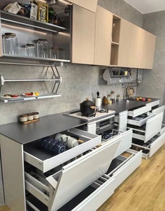 Sistema de <span class=keywords><strong>Cocina</strong></span> Funcional Equipado con Sistema de Cajones Multicapa y Estantes Plegables, <span class=keywords><strong>Encimera</strong></span> de Acero Inoxidable - Product Image 2