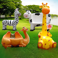 Patung Bangku Jerapah Kartun Kustom dari Resin Fiberglass untuk Dekorasi Taman Hiburan & Taman, Patung Tempat Duduk Anak Kustom