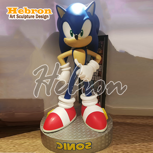 Figura de acción personalizada, figura de dibujos animados, estatua de erizo azul de tamaño real, escultura de resina de <span class=keywords><strong>Sonic</strong></span> - Product Image 2