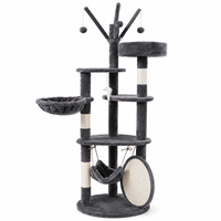 Hamac rond en peluche multi-niveaux personnalisé OEM, griffoir et structure d'escalade pour chat