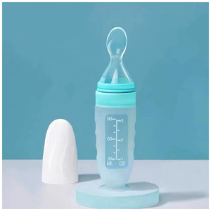 Cuchara dispensadora de patrón impreso de silicona <span class=keywords><strong>para</strong></span> botella de suplemento de alimentación de bebé Material PP <span class=keywords><strong>para</strong></span> bebidas de frutas alimentos 0-12 biberón - Product Image 1