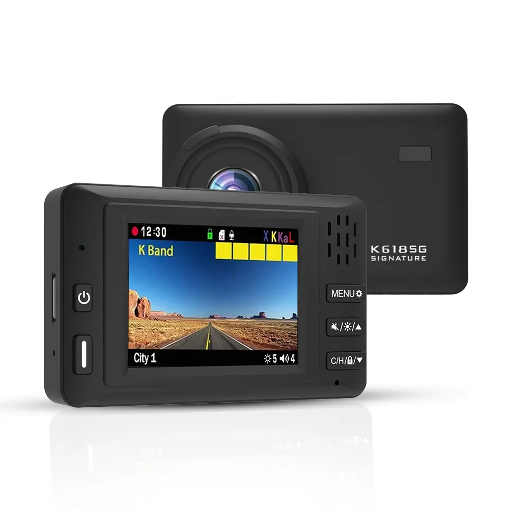 Perekam Video mobil 2-in-1 & detektor Radar Inggris 1080P kamera dasbor kotak hitam DVR mobil-tetap aman di jalan